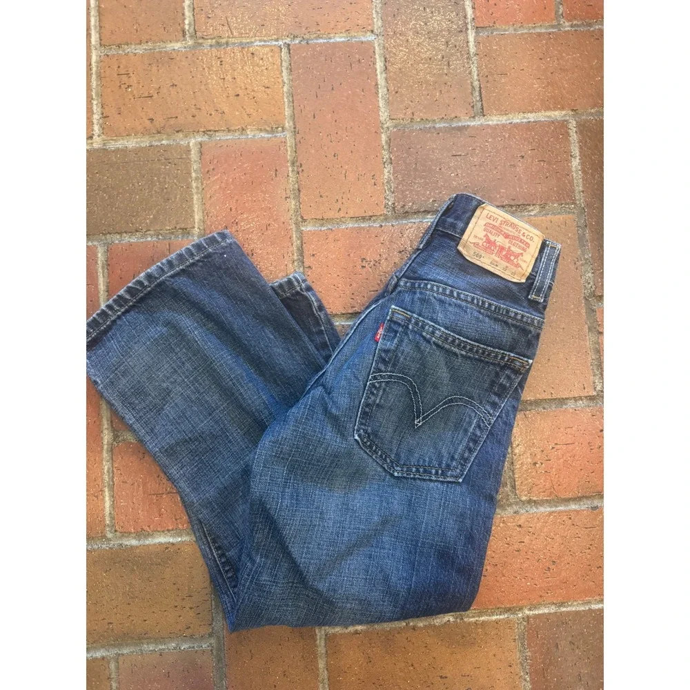 Levis 569 Boys Loose Straight Jeans Medium Wash‎ Blue Denim Size 8 Reg